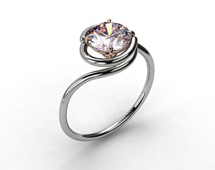 18k White Gold Solitaire Swirl AE133 by Danhov Designer Engagement Ring